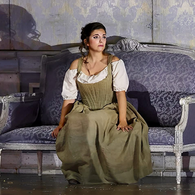 Chiara Maria Fiorani, soprano, in the role of Zerlina in Don Giovanni at the Teatro Carlo Felice in Genoa, 2025.
